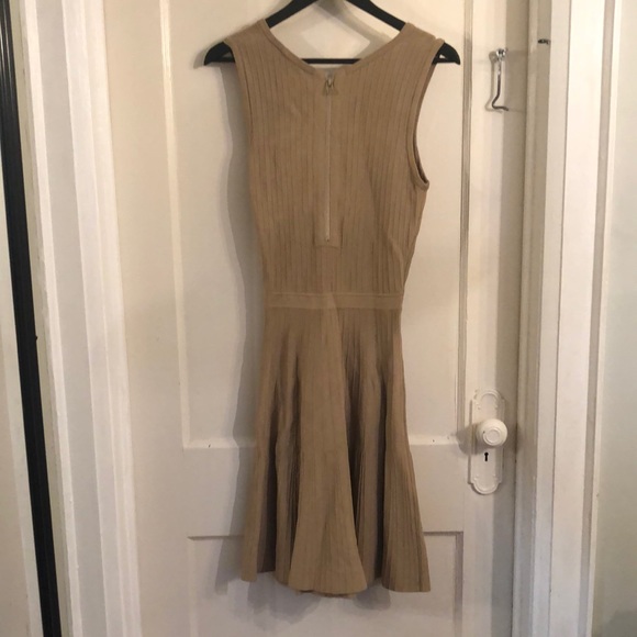 Pink Tartan classic ballerina stretch dress in camel. - Picture 4 of 4